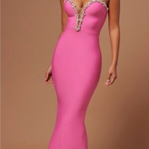 Elegant Pink Evening Gown